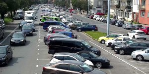 Paid parking zone in the city centre - before extension